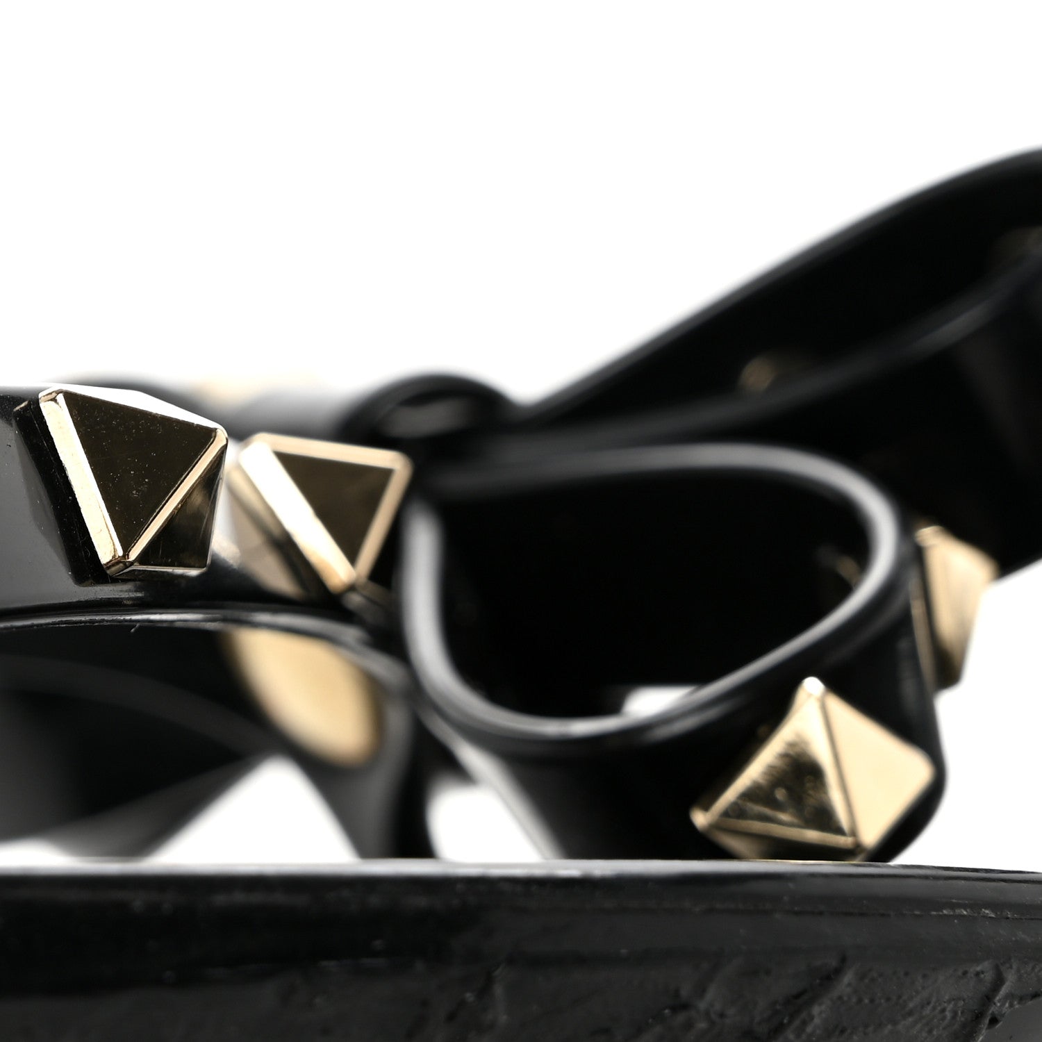 Valentino Garavani PVC Jelly Rockstud Bow Thong Sandals 37 Black 9 of 9