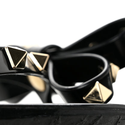 Valentino Garavani PVC Jelly Rockstud Bow Thong Sandals 37 Black 9 of 9