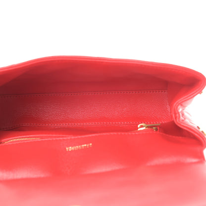 Balenciaga Nappa Calfskin Quilted Medium Touch B Shoulder Bag Bright Red 5 of 11