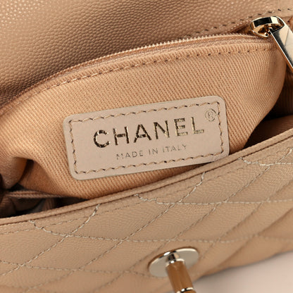 Chanel Caviar Lizard Embossed Quilted Extra Mini Coco Handle Flap Beige 7 of 11