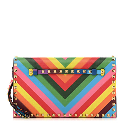 Valentino Garavani Vitello 1973 Rockstud Wristlet Clutch Multicolor 1 of 8