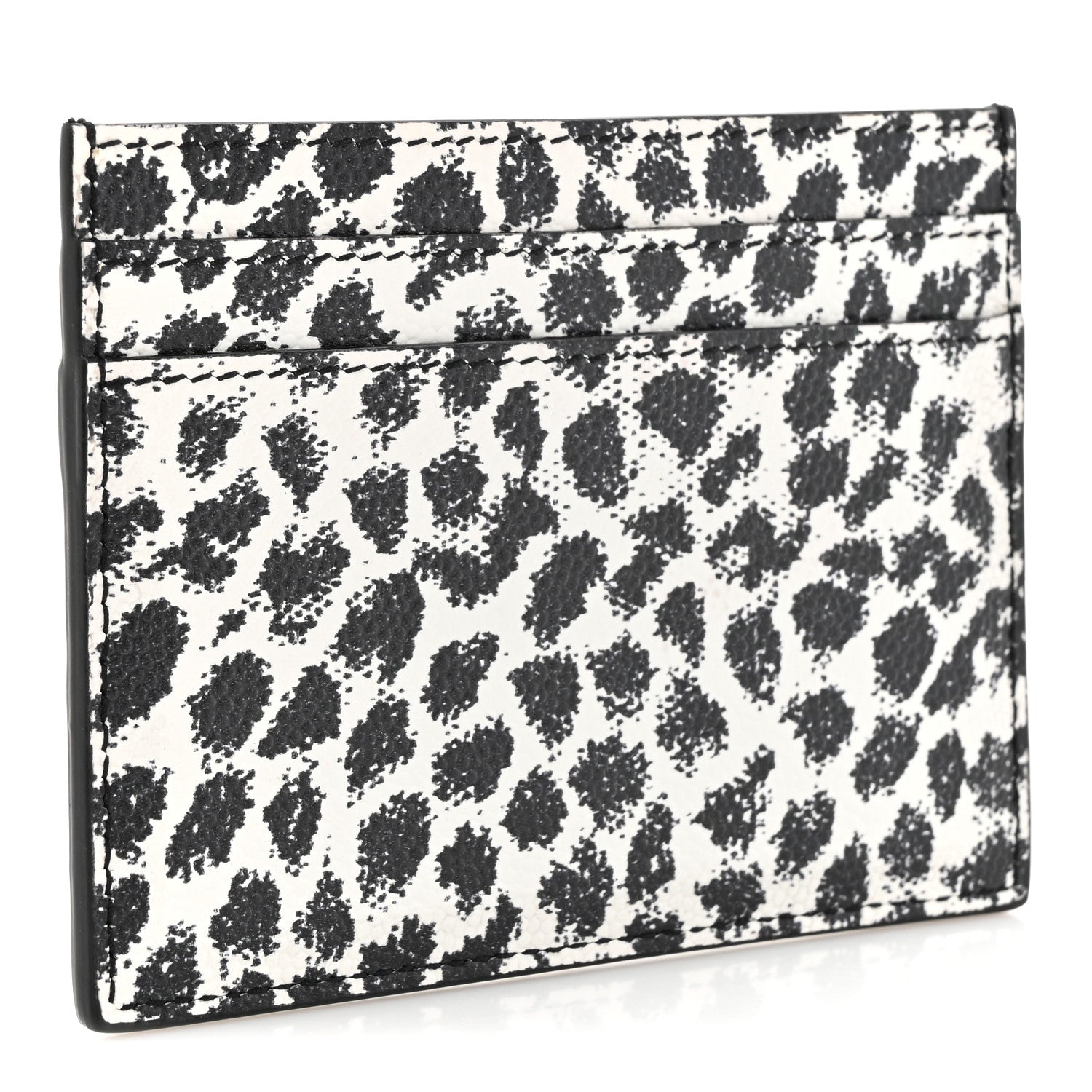 Saint Laurent Grain De Poudre Baby Cat Print Card Case White Black 3 of 9