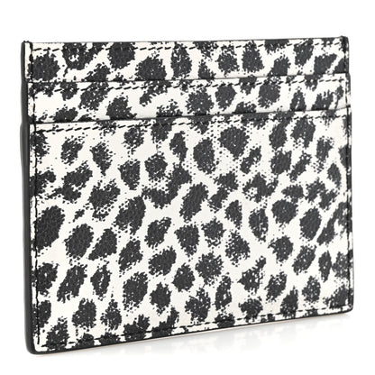 Saint Laurent Grain De Poudre Baby Cat Print Card Case White Black 3 of 9
