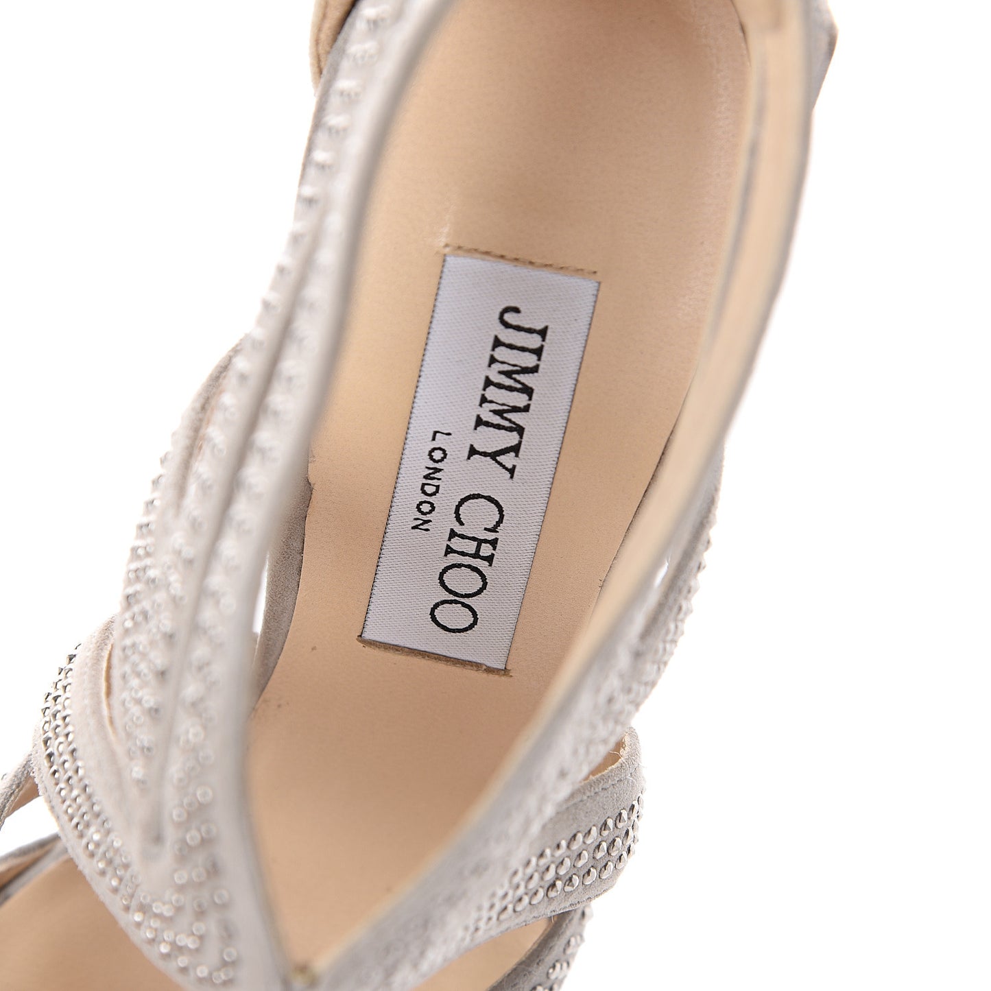 Suede Studded Collar Sandals 36.5 Silver