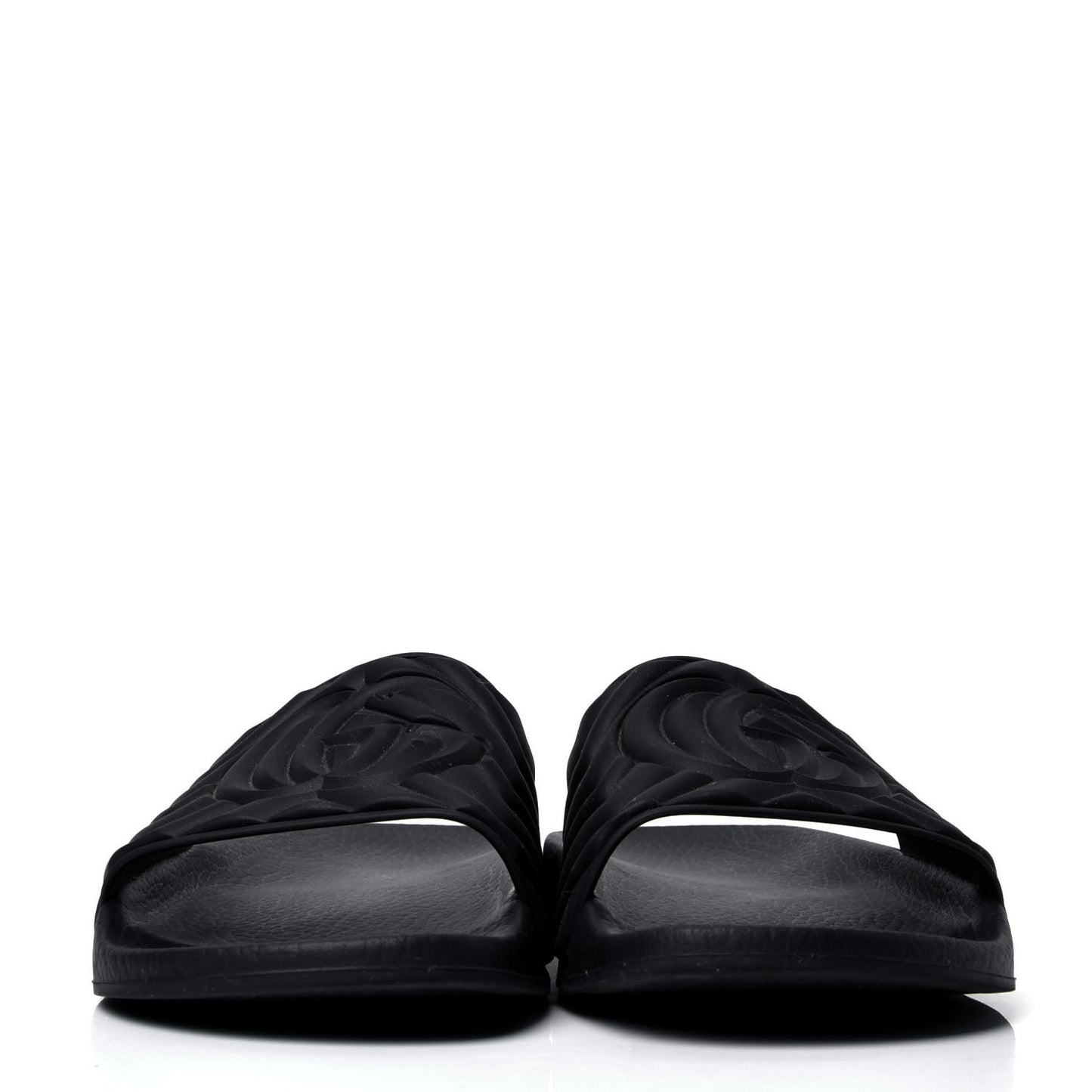 Rubber Matelasse Womens Slide Sandals 39 Black