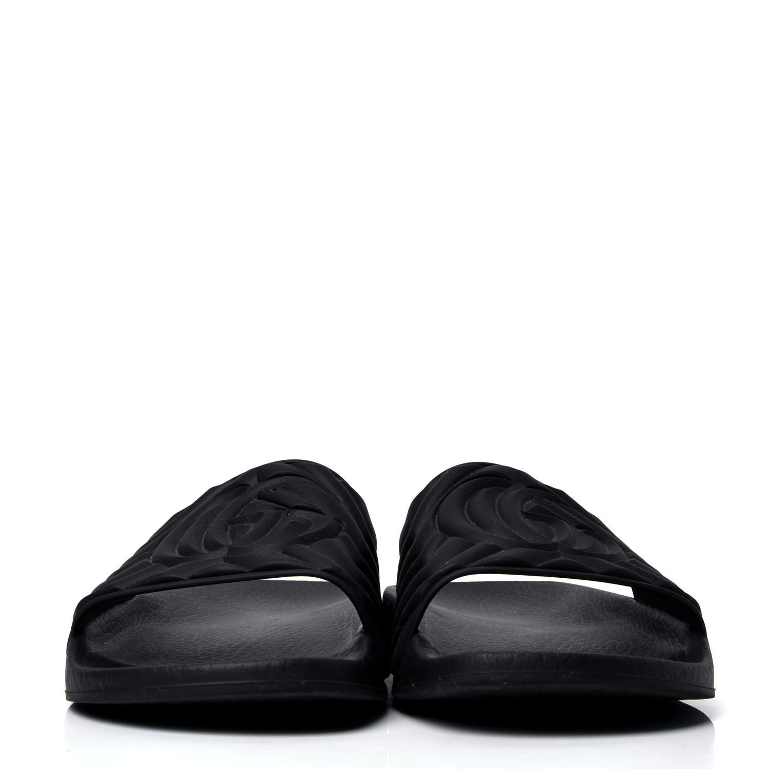 Gucci Rubber Matelasse Womens Slide Sandals 39 Black 2 of 5