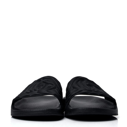 Gucci Rubber Matelasse Womens Slide Sandals 39 Black 2 of 5