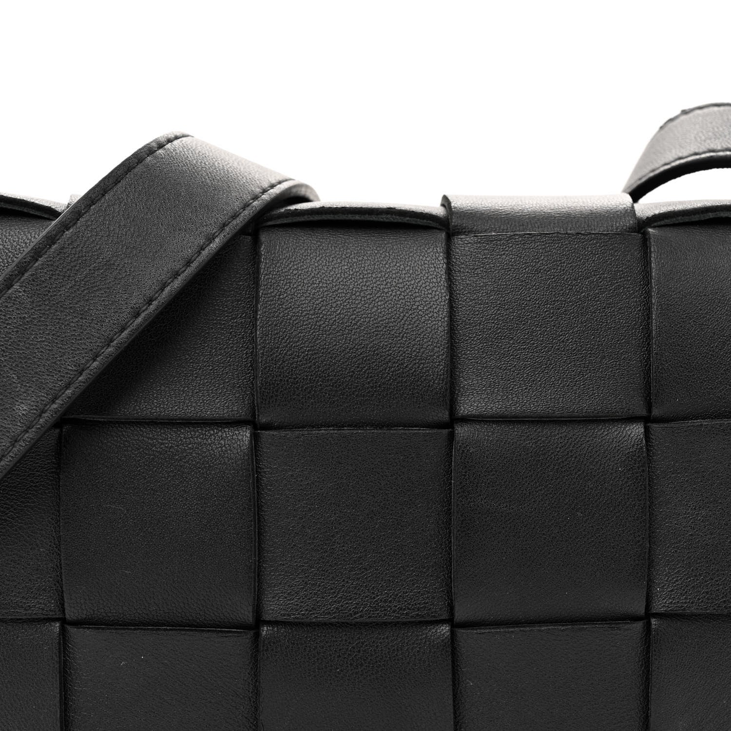 Bottega Veneta Lambskin Maxi Intrecciato Cassette Crossbody Bag Black 8 of 14