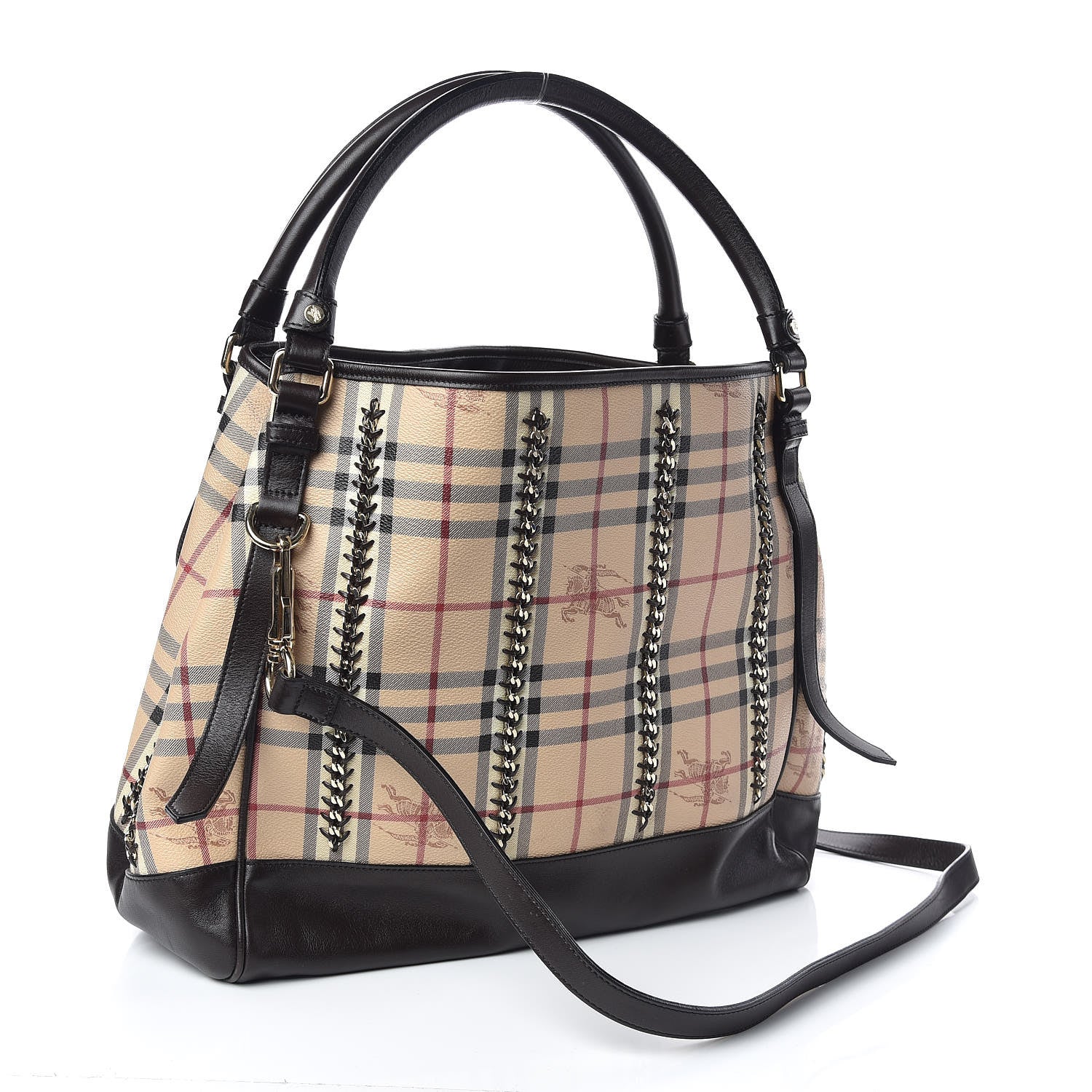 Burberry Haymarket Check Small Lawrence Tote Chocolate 3 of 13