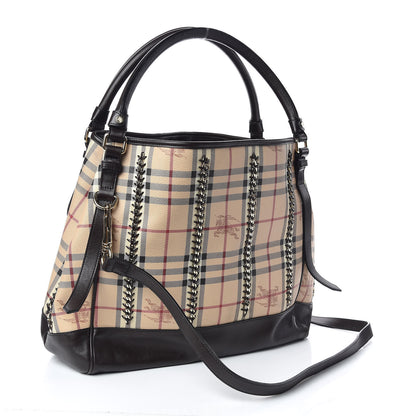 Burberry Haymarket Check Small Lawrence Tote Chocolate 3 of 13