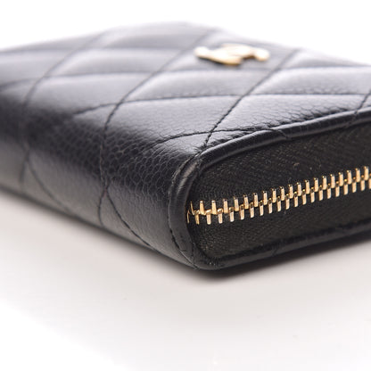 Chanel Caviar Quilted Zip Coin Purse Black 9 of 11