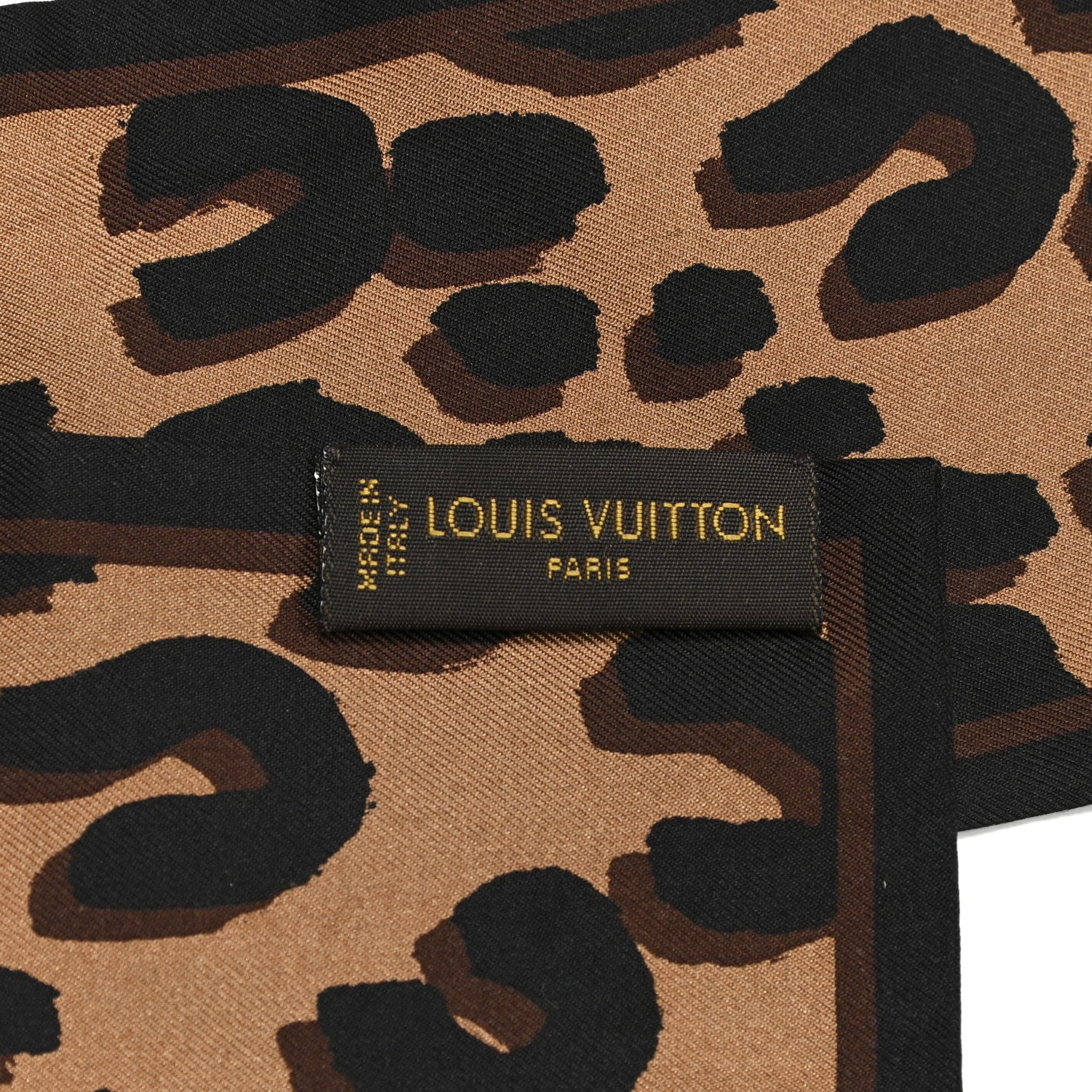 Louis Vuitton Silk Leopard Bandeau Scarf Marron 3 of 3