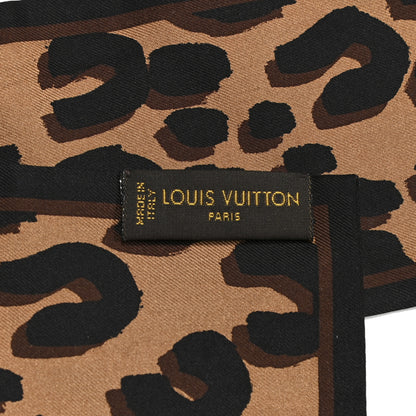 Louis Vuitton Silk Leopard Bandeau Scarf Marron 3 of 3