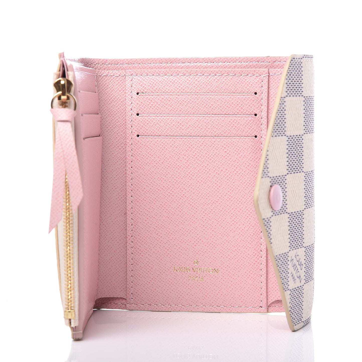 Damier Azur Victorine Wallet Rose Ballerine