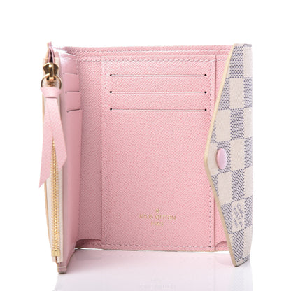 Louis Vuitton Damier Azur Victorine Wallet Rose Ballerine 5 of 7