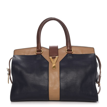 Saint Laurent Calfskin Medium Tri-color Cabas Chyc Navy Mushroom 1 of 13