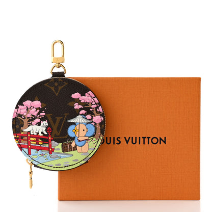 Louis Vuitton Monogram 2021 Christmas Animation Japanese Garden Round Coin Purse Wisteria Pink 8 of 8
