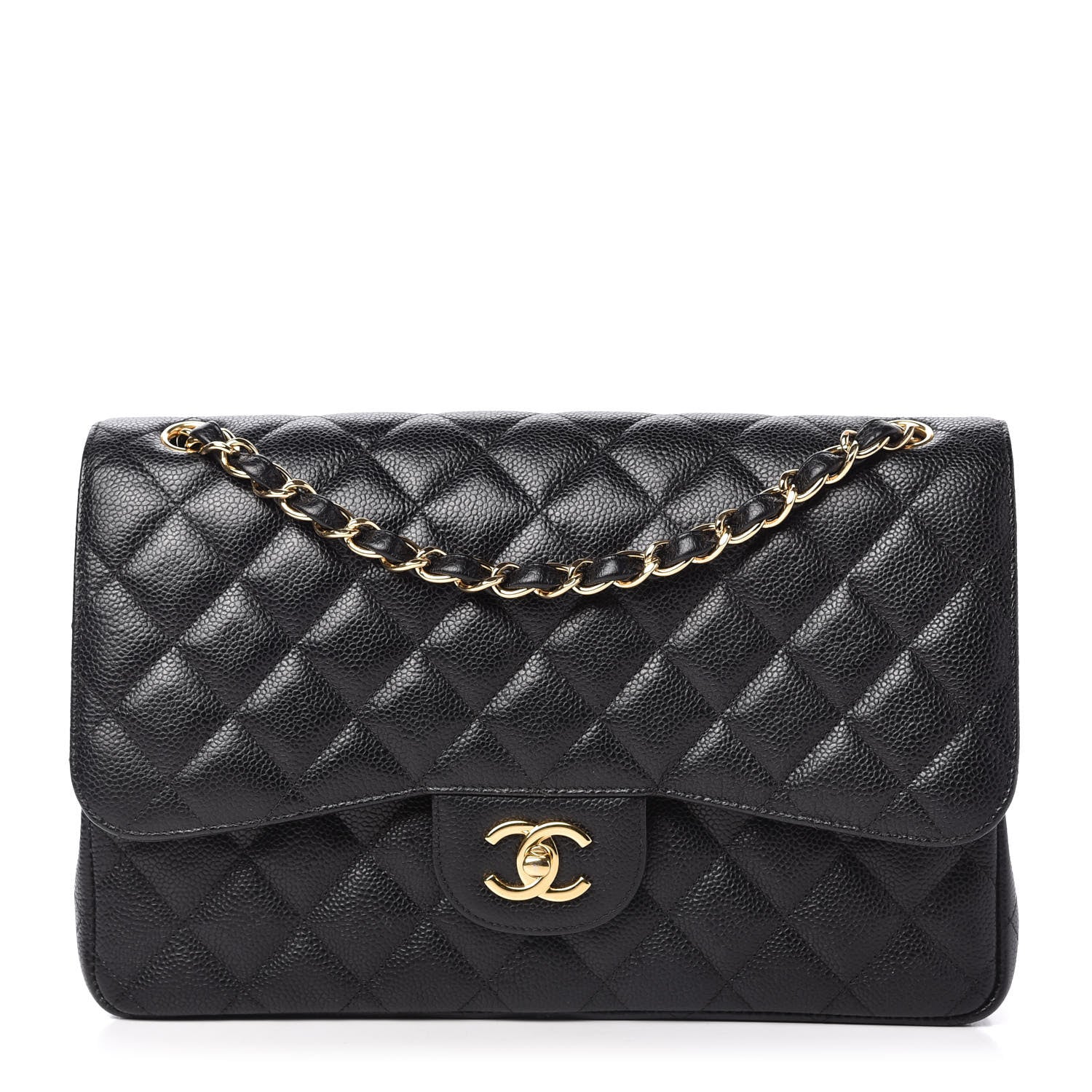 Chanel Caviar Quilted Jumbo Double Flap Black 1 of 12
