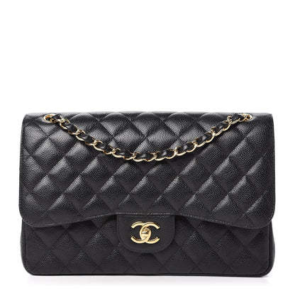Chanel Caviar Quilted Jumbo Double Flap Black 1 of 12