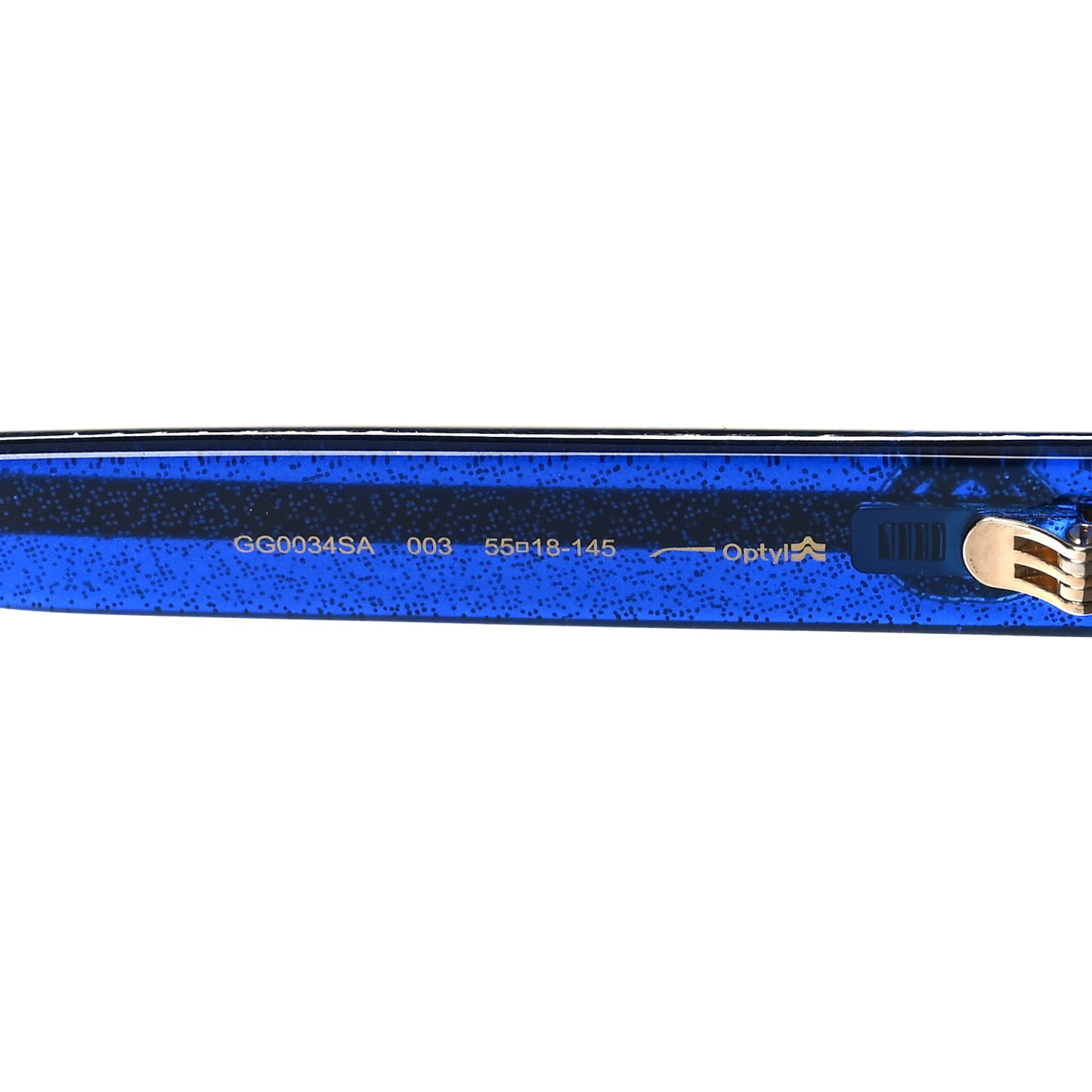 Square Frame Glitter Sunglasses GG0034SA Tortoise Blue