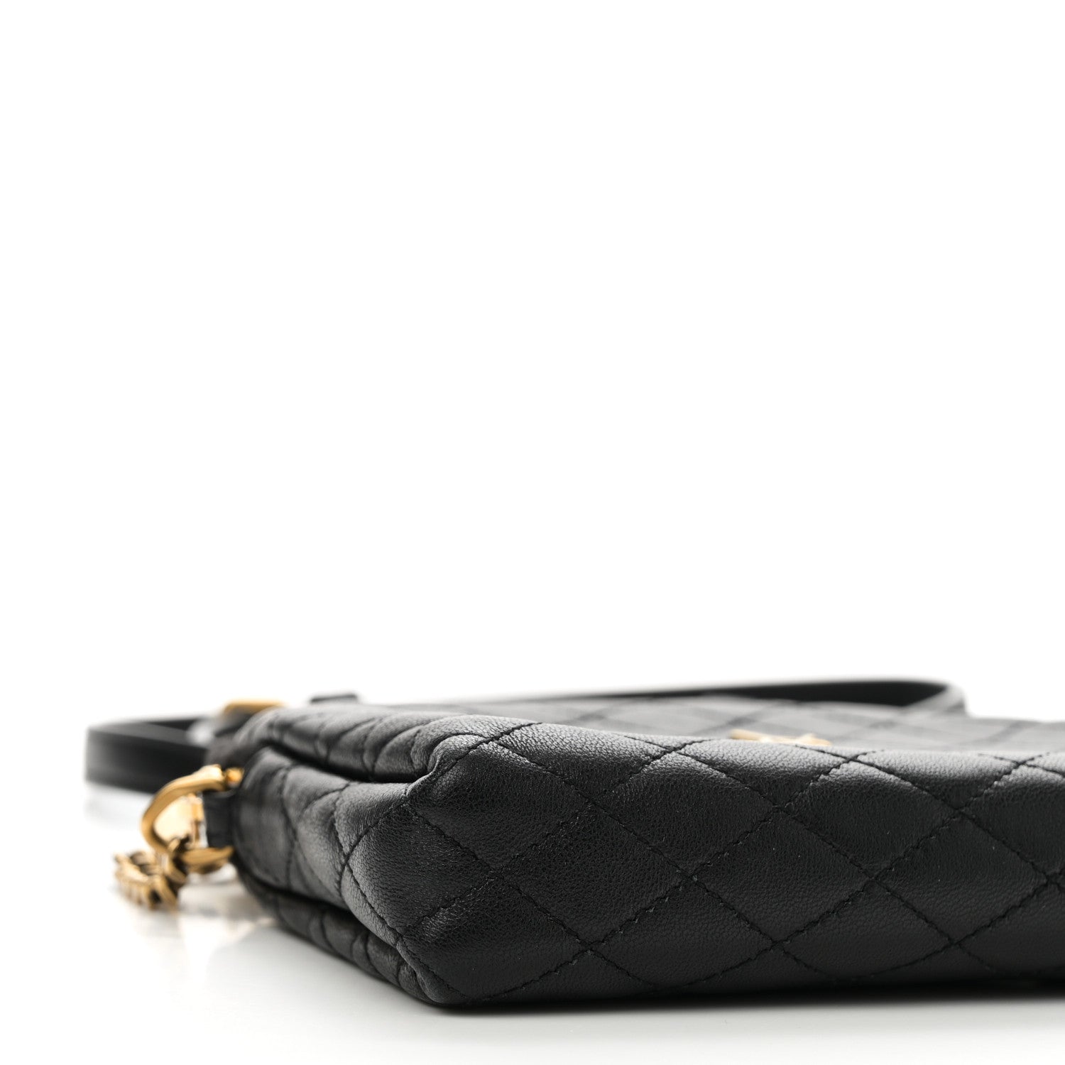 Saint Laurent Lambskin Quilted Gaby Zipped Pouch Black 8 of 10