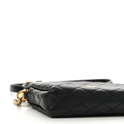 Saint Laurent Lambskin Quilted Gaby Zipped Pouch Black 8 of 10