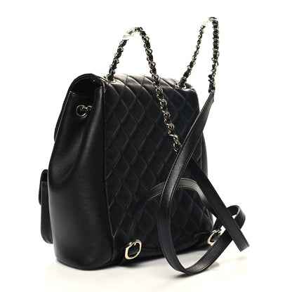 Chanel Calfskin Quilted Large Duma Pockets Drawstring Backpack Black 3 of 10
