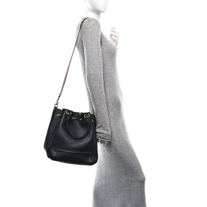 Fendi Vitello Grace King Karligraphy Chain Bucket Bag Black Bisquit 2 of 11