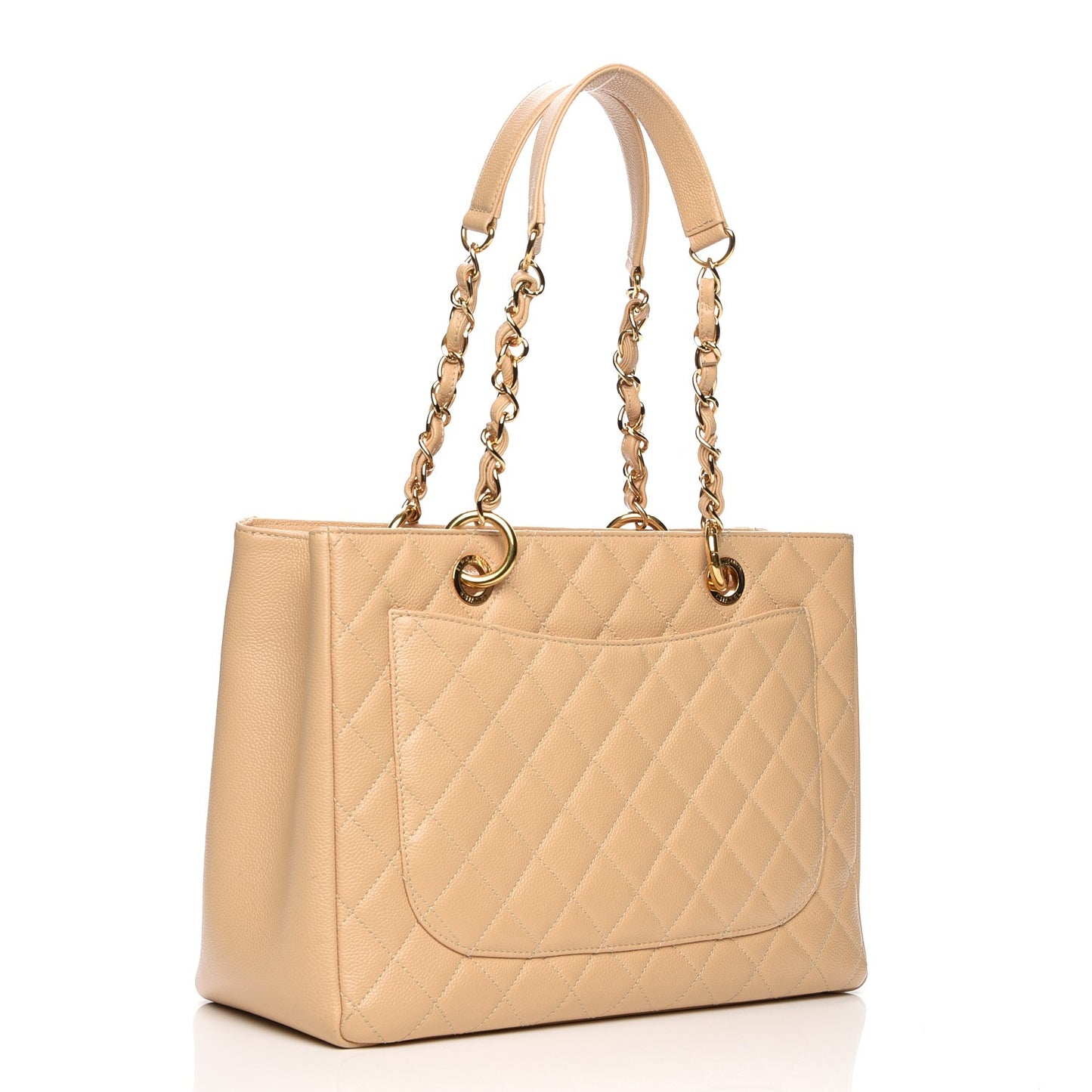 Caviar Quilted Grand Shopping Tote GST Beige Clair