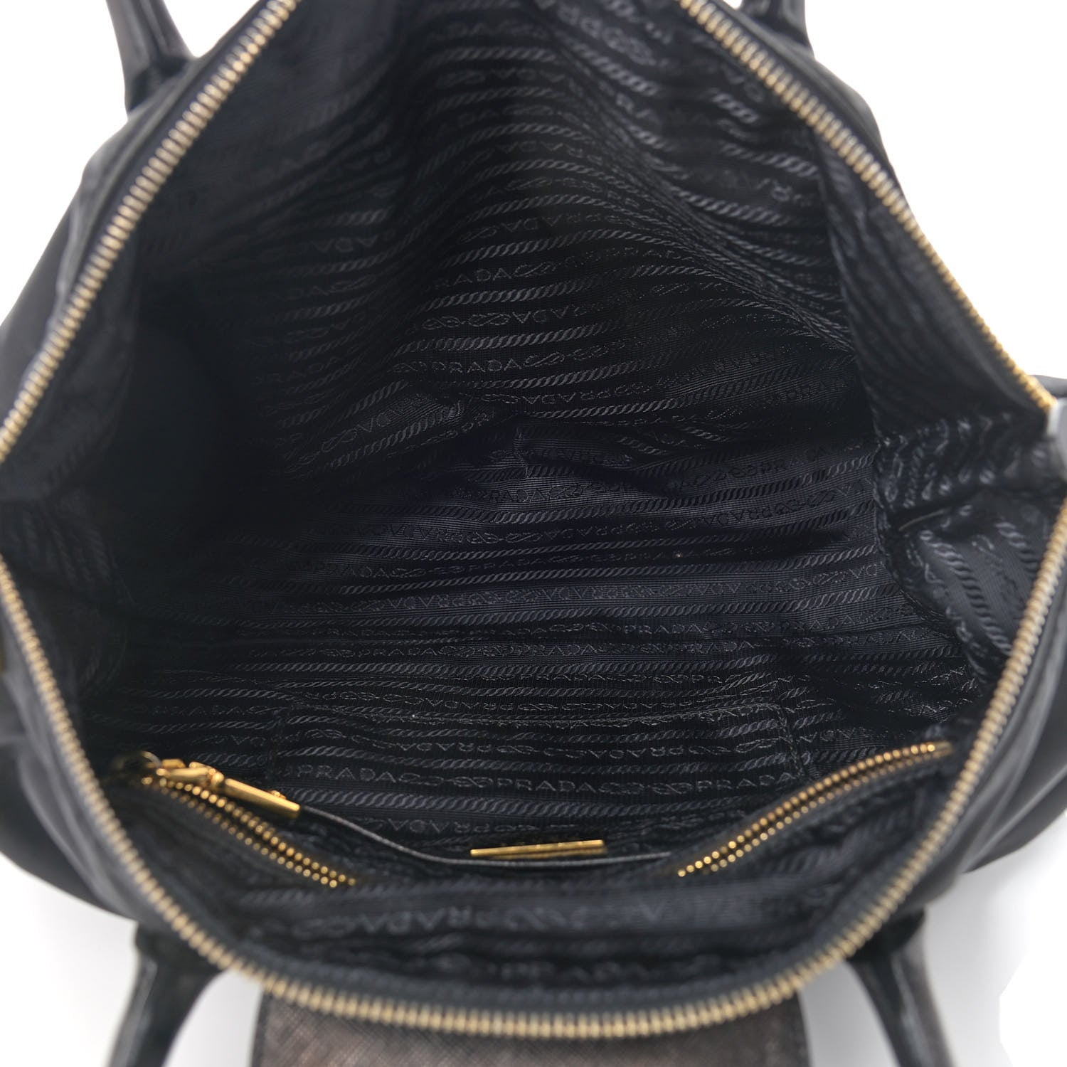 Prada Tessuto Nylon Saffiano Tote Black 4 of 10