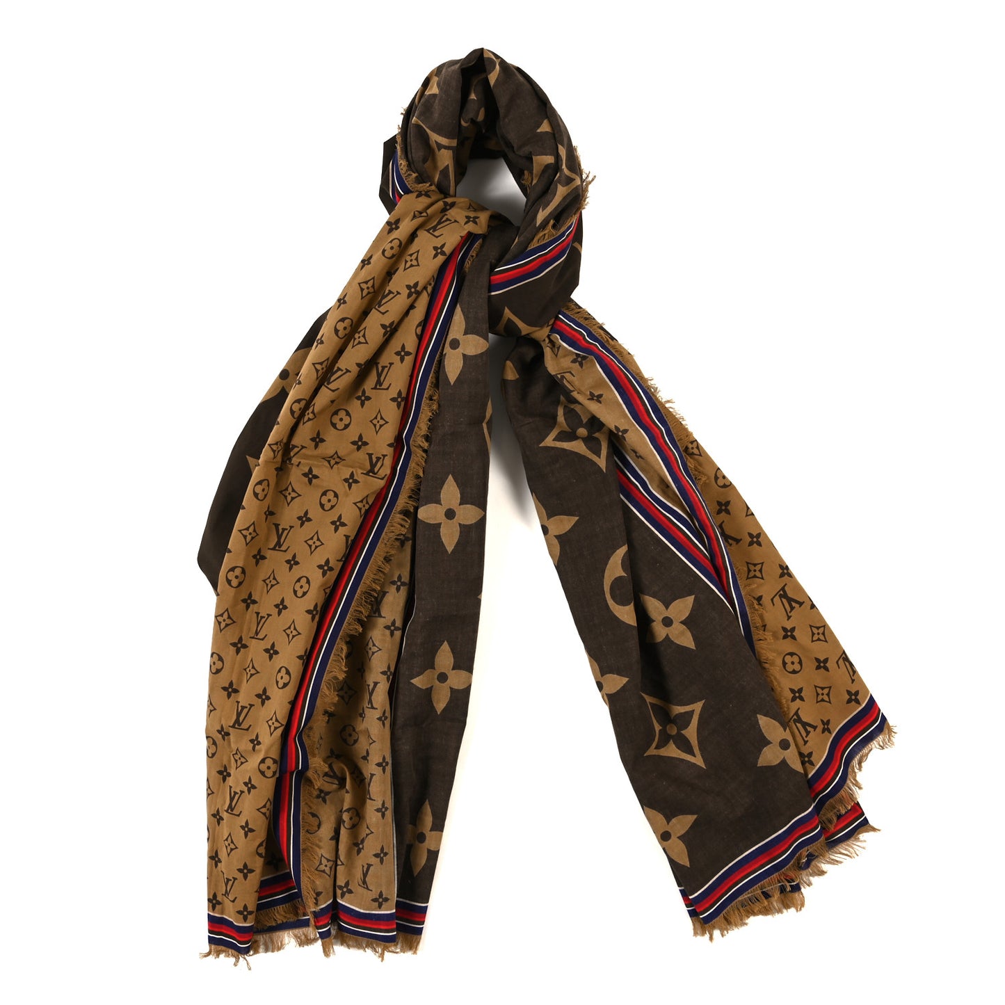 Cotton Monogram Bliss Stole Brown