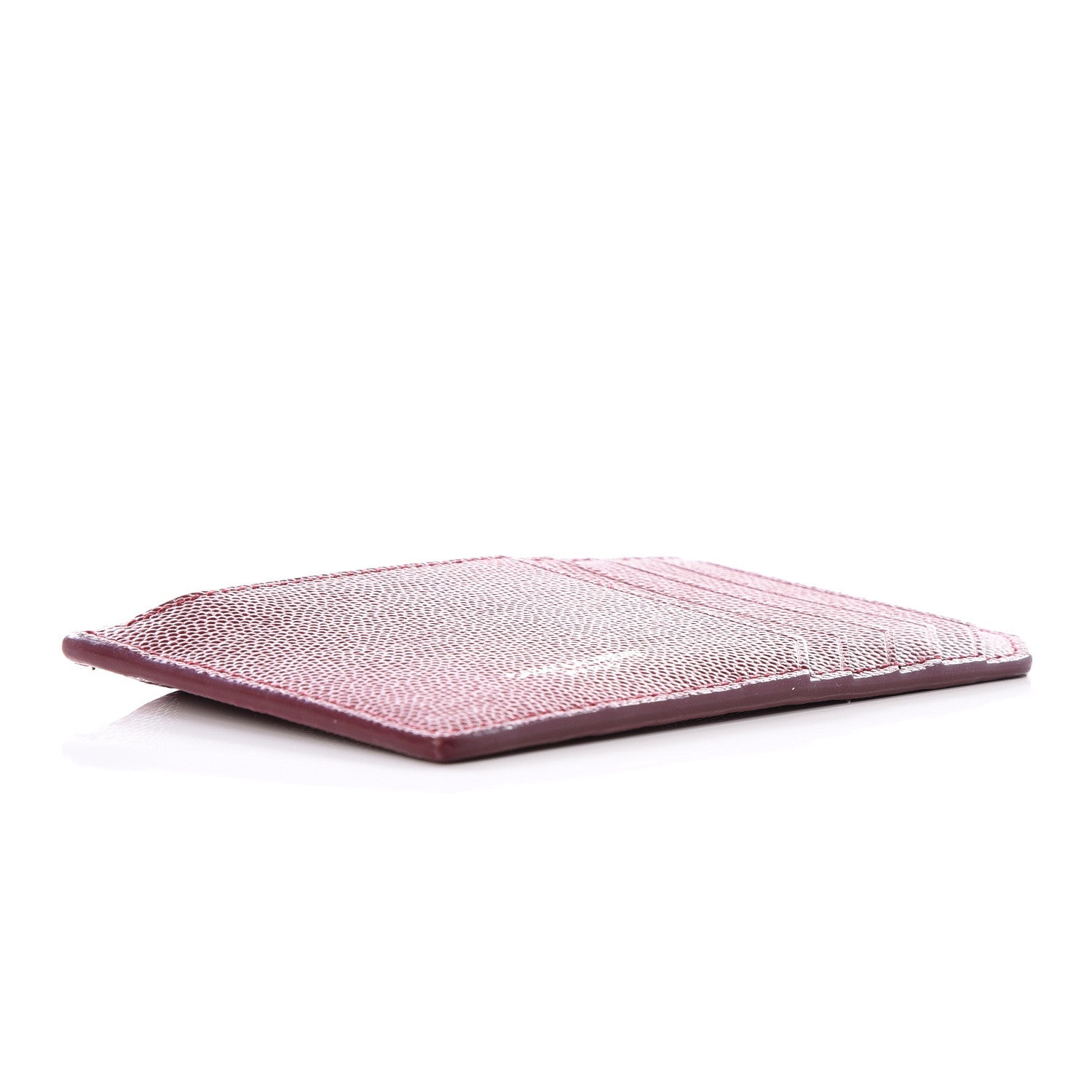Saint Laurent Grained Calfskin 5 Fragments Zip Pouch Card Holder Burgundy 3 of 8