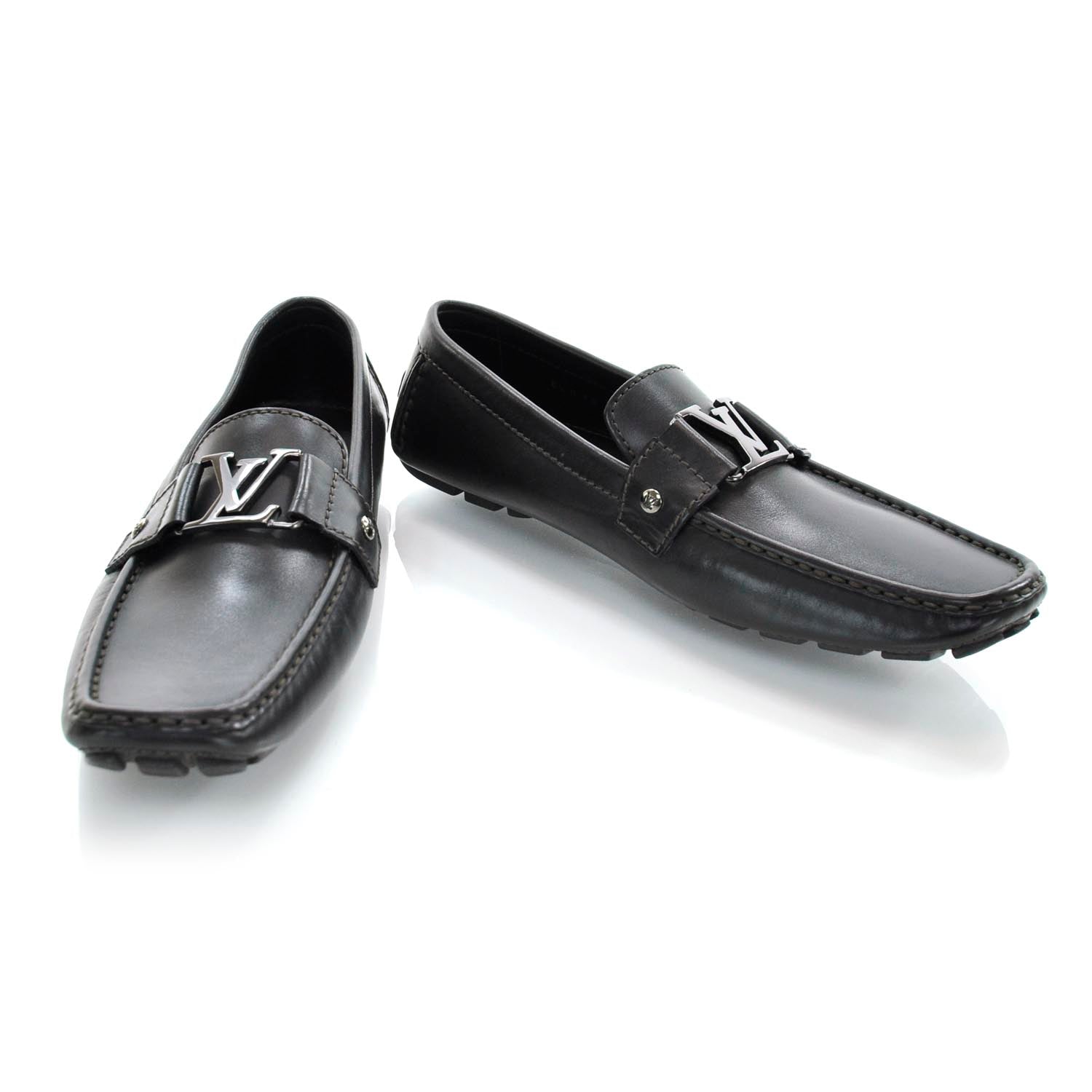 Louis Vuitton Suede Monte Carlo Loafers 8.5 Black 1 of 7