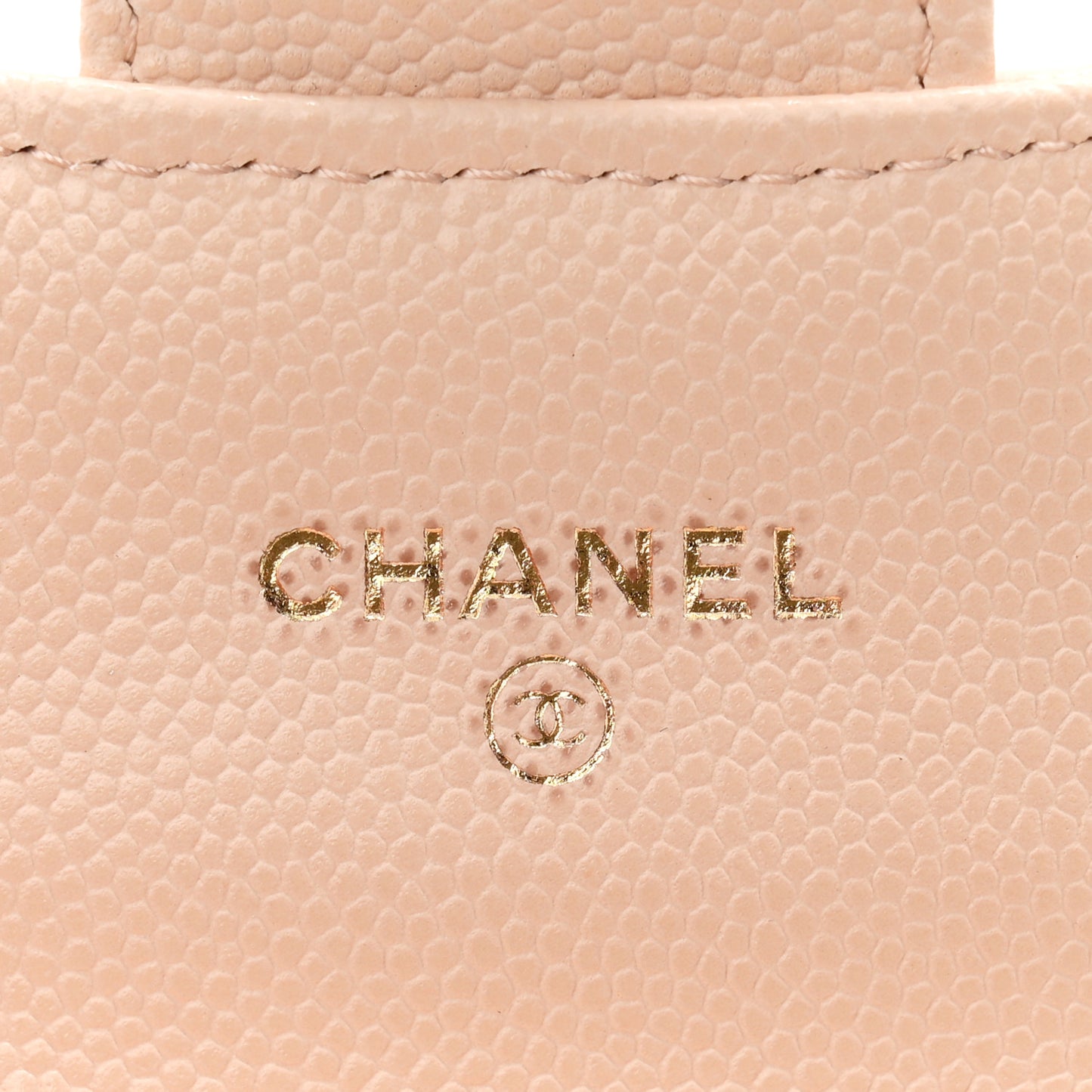 Caviar Quilted Mini Clutch With Chain Light Beige