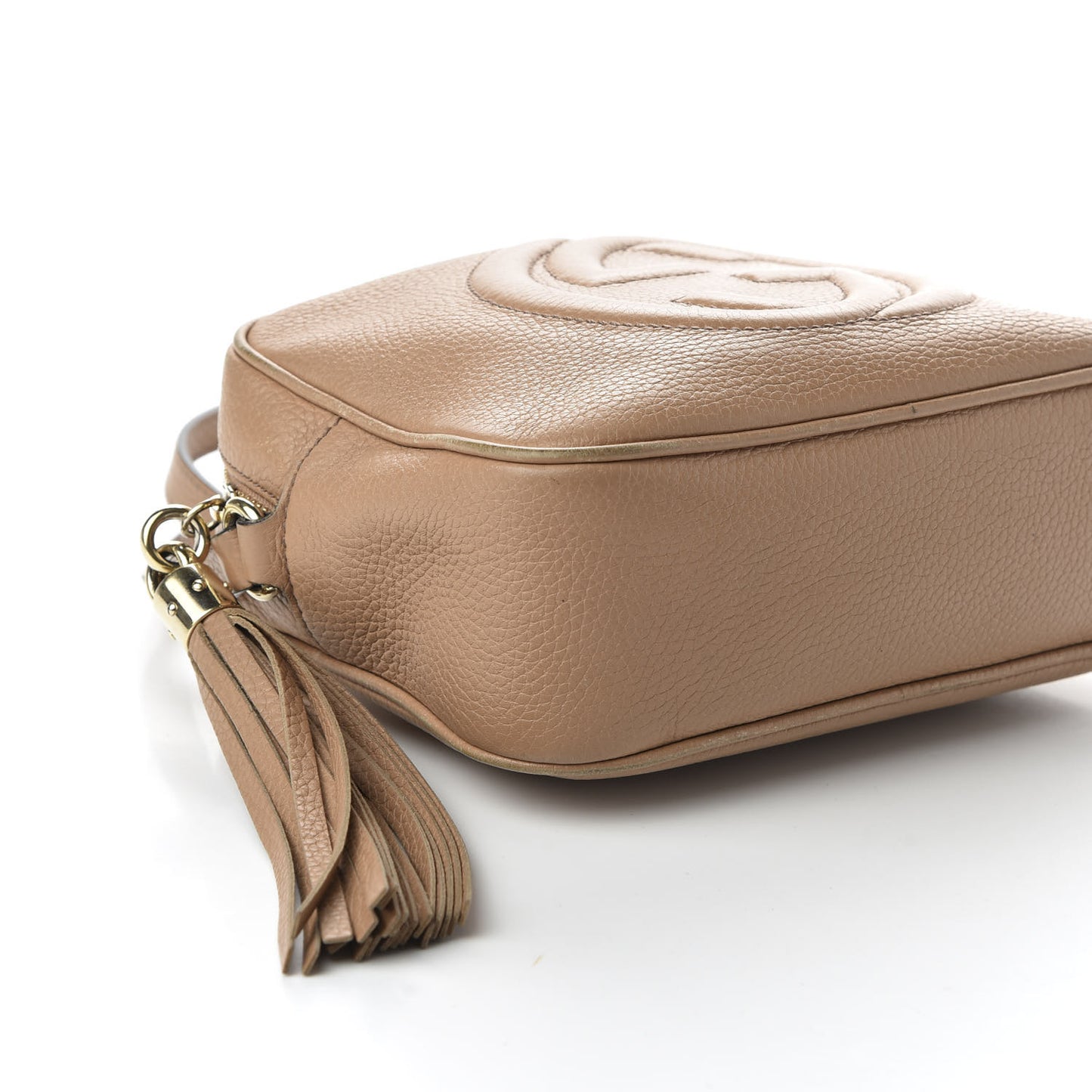 Pebbled Calfskin Small Soho Disco Bag Rose Beige