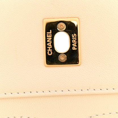 Chanel Sheepskin Quilted Medium Vintage Mademoiselle Flap White 12 of 15