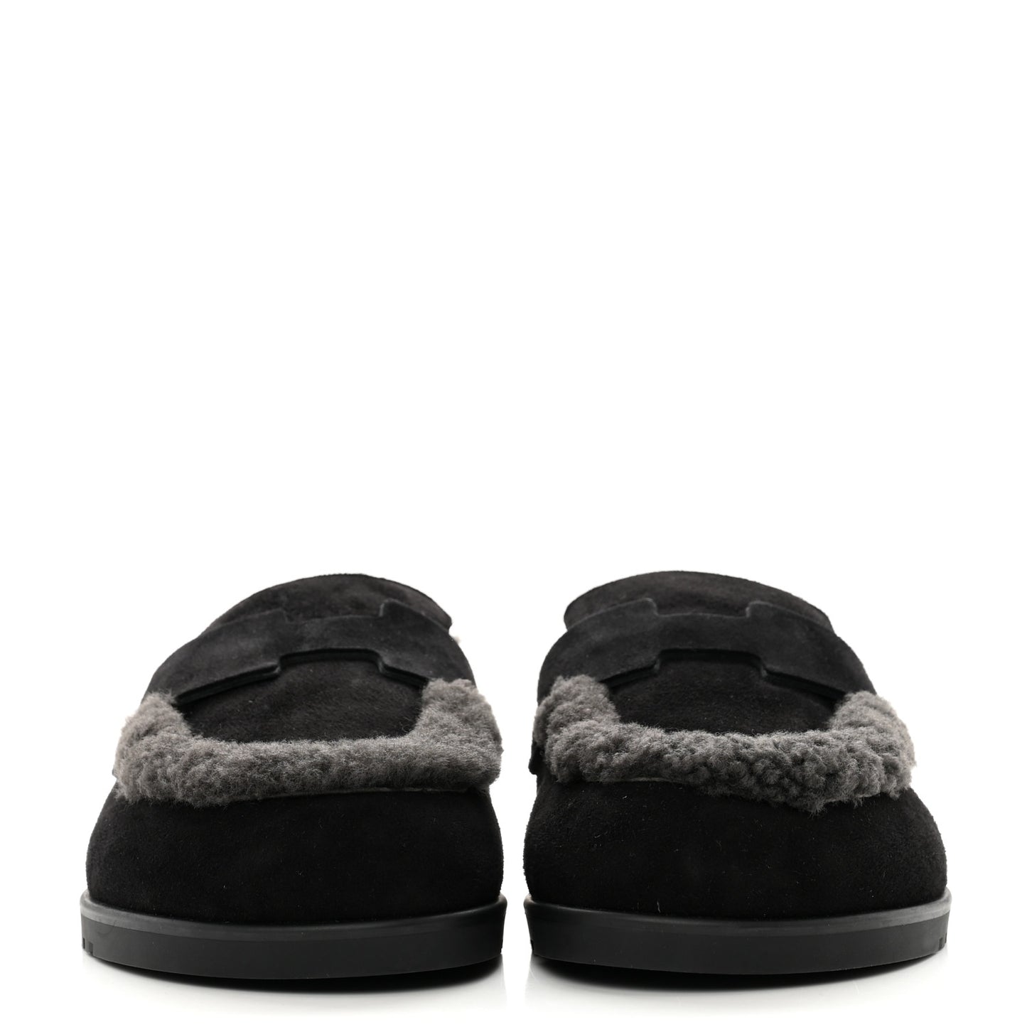 Suede Goatskin Shearling Go Mules 36.5 Black