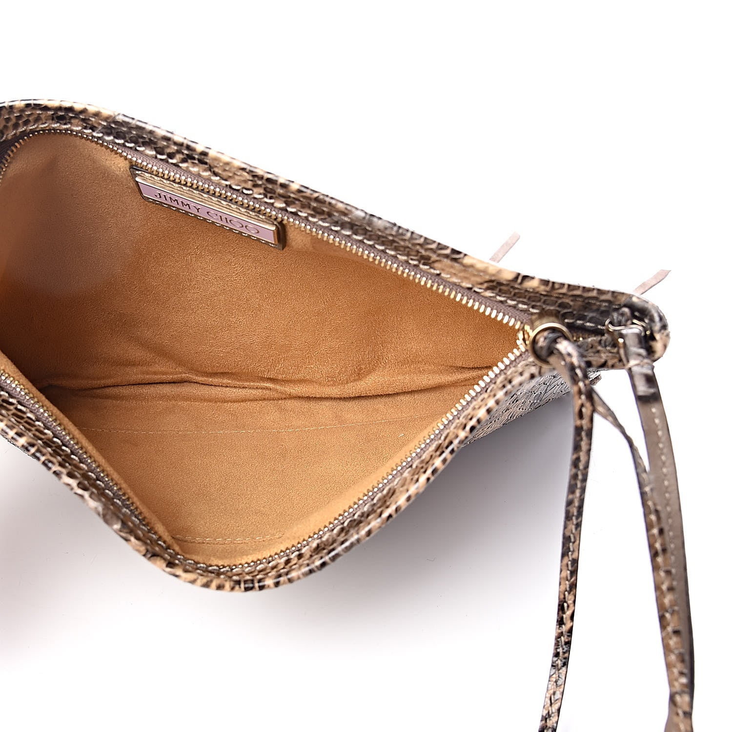 Jimmy Choo Snakeskin Suede Fringe Tita Convertible Clutch 5 of 10