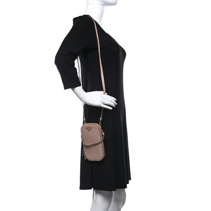 Prada Saffiano Phone Case Crossbody Pouch Cammeo 2 of 6