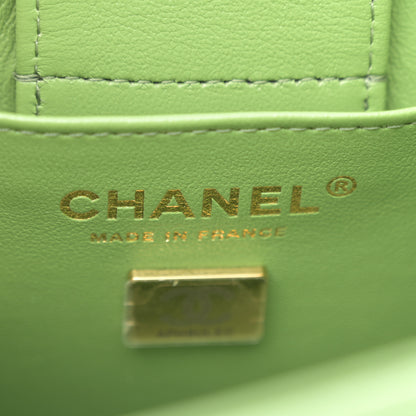 Chanel Caviar Quilted Mini Bucket Bag Green 6 of 10