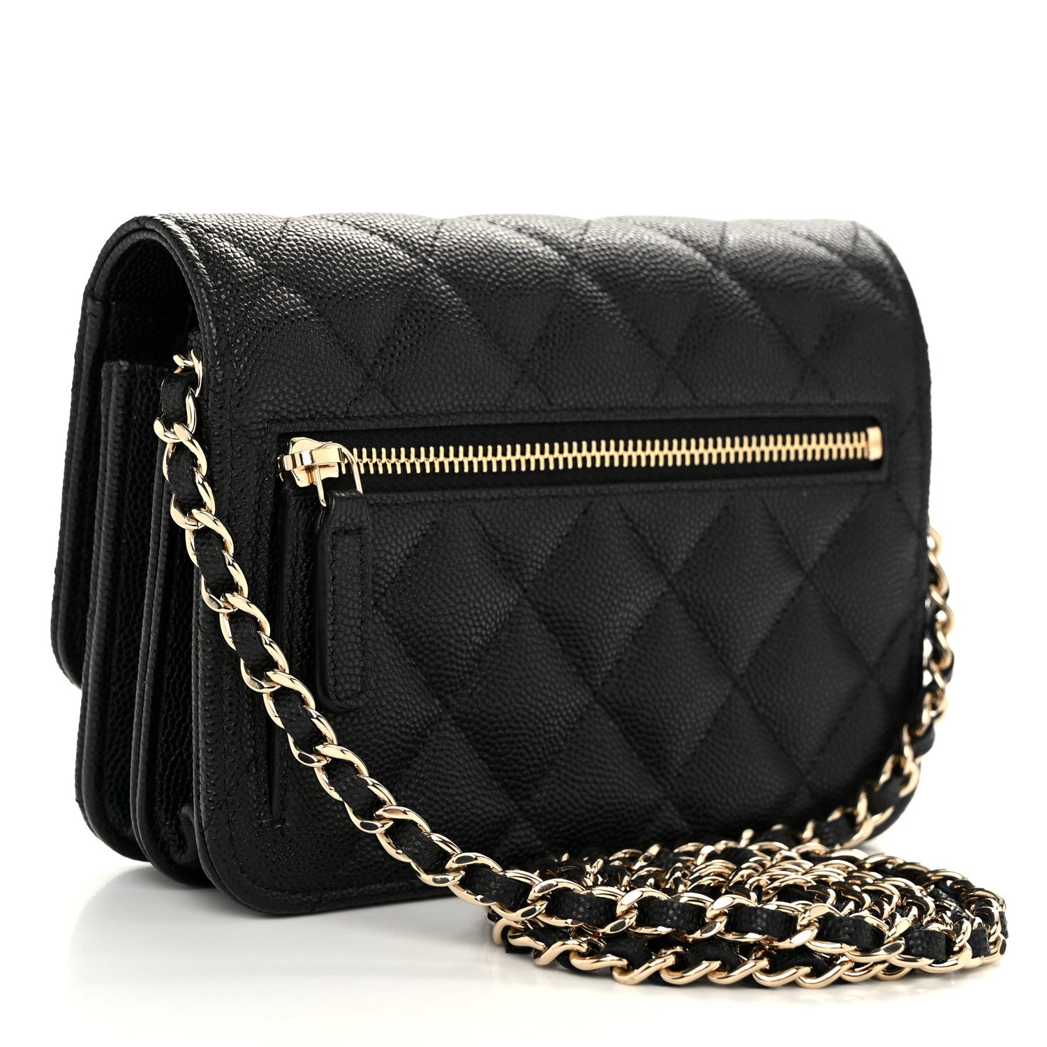 Chanel Caviar Quilted Mini Wallet On Chain WOC Black 3 of 11