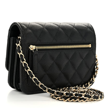 Chanel Caviar Quilted Mini Wallet On Chain WOC Black 3 of 11