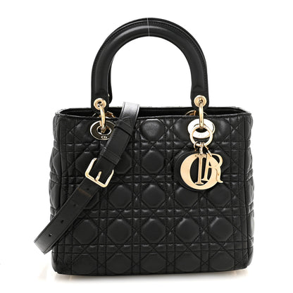 Christian Dior Lambskin Cannage Medium Lady Dior Black 1 of 10