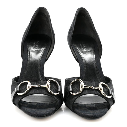 Gucci Monogram Niagara Lux Horsebit Sandals 8 Black 3 of 10