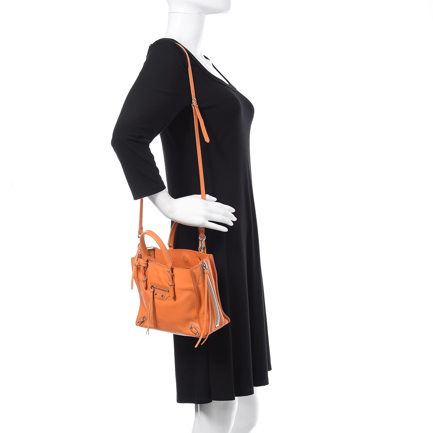 Balenciaga Calfskin Papier Mini A4 Zip Around Tote Orange 2 of 11
