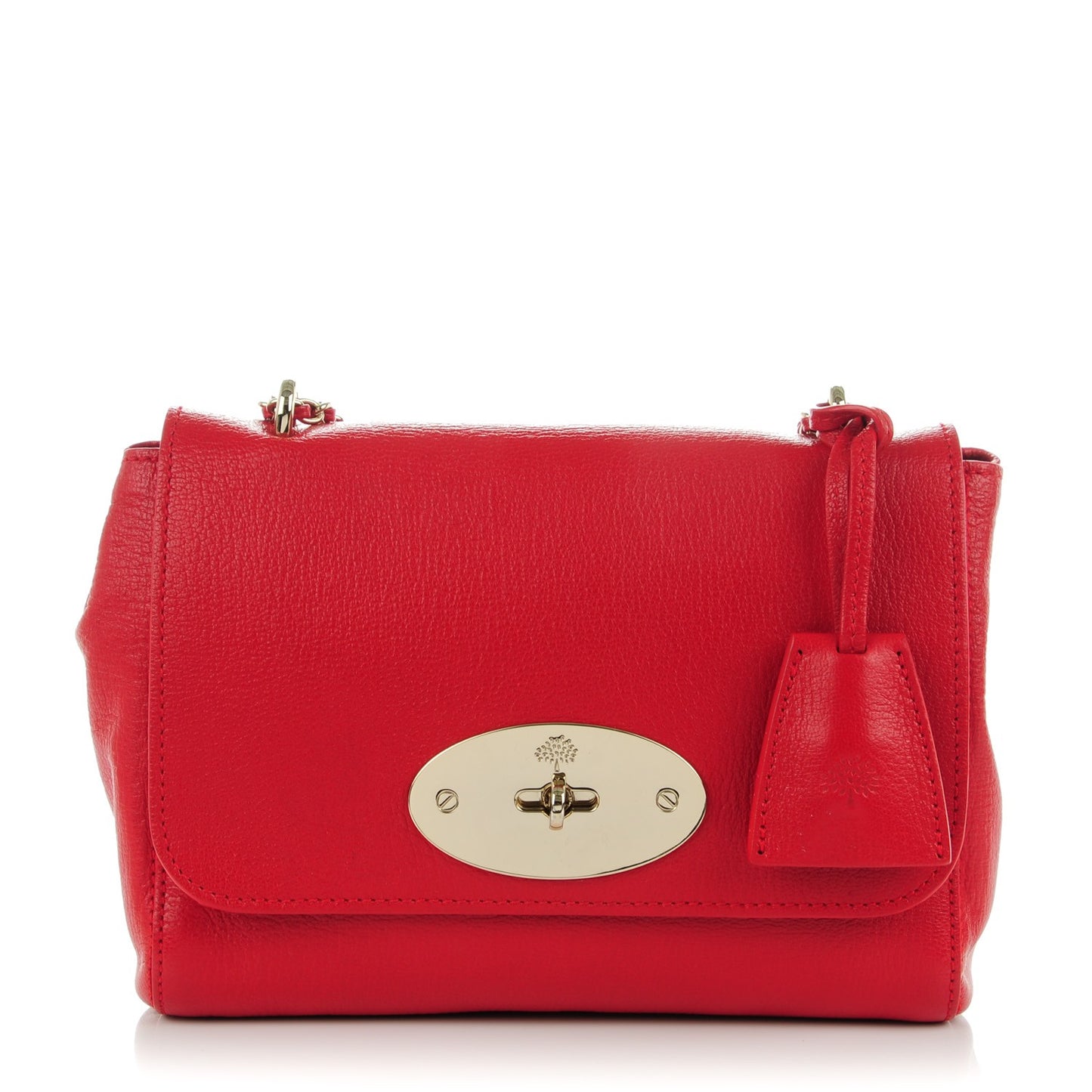 Small Classic Grain Calfskin Small Lily Flap Fiery Red