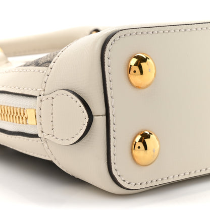 Gucci GG Supreme Monogram Azalea Calfskin Mini Horsebit 1955 Top Handle Bag Beige Ebony Mystic White 10 of 12