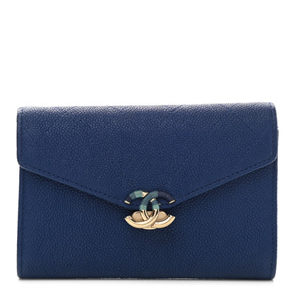 Chanel Caviar Quilted Medium CC Box Flap Wallet Blue 1 of 9