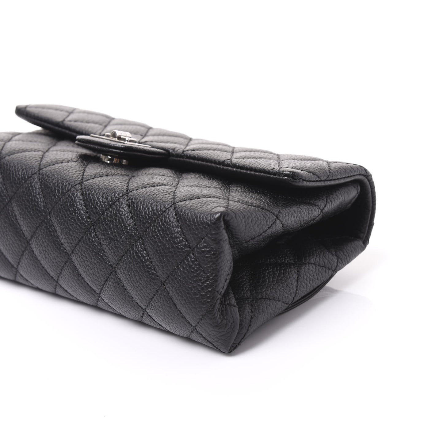 Grained Calfskin Quilted 2.55 Reissue Flap Belt Bag Clutch Black