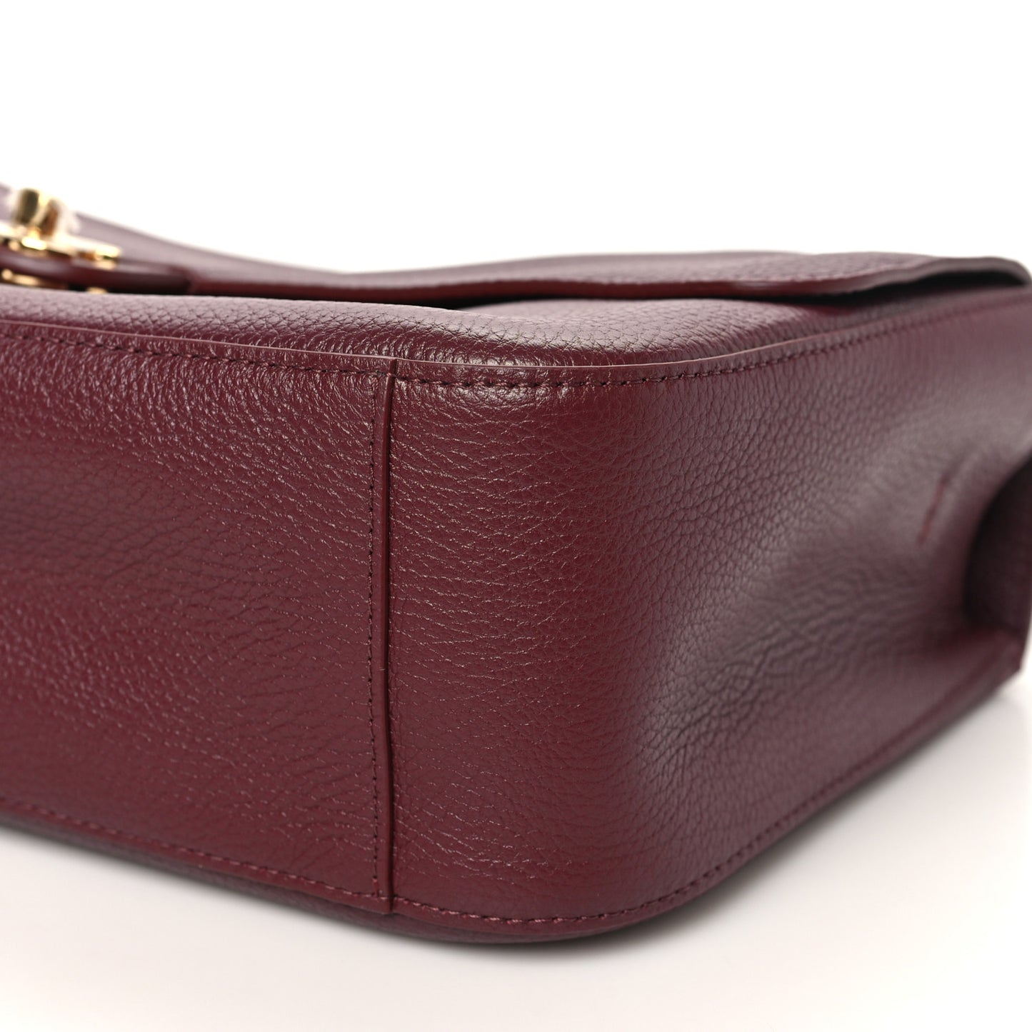 Grained Calfskin Small Souplissimo Maxi Flap Burgundy